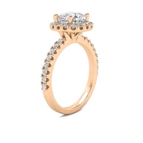 Halo 3.20 Carat H VS2 Lab Grown Cushion Cut Diamond Engagement Ring Rose Gold - Picture 4 of 4