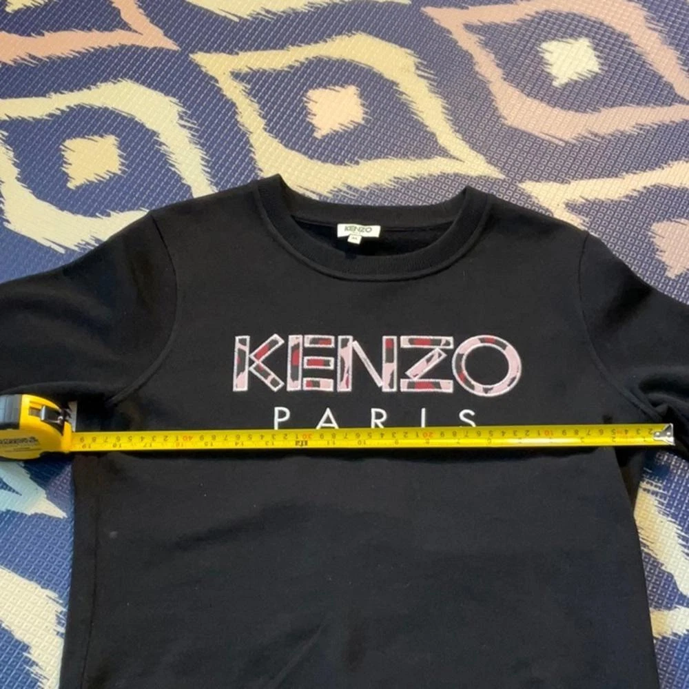 Felpa donna Kenzo Paris ricamata media nera
