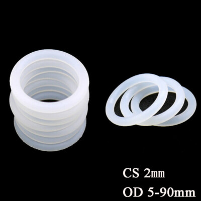 Lebensmittelechter Silikon-o-ring Dichtungsring Dicke 2 mm Ø 5 90 mm Weißer