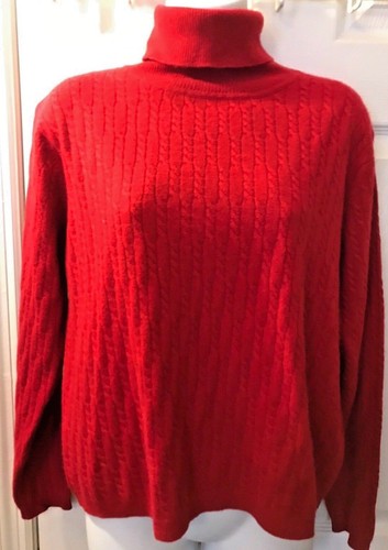Cashmere Sweater Cable Knit Turtleneck 