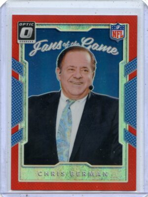 2017 DONRUSS OPTIC FB #3 CHRIS BERMAN FANS OF THE GAME ''RED PRIZM'' #35/99, ESPN