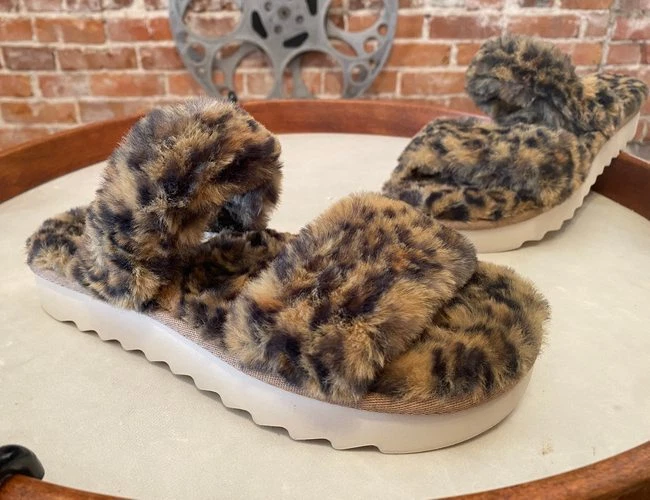 Sandali Koolaburra by UGG Cheetah 5 36 pelliccia sintetica slide fuzz in vendita ciabatta