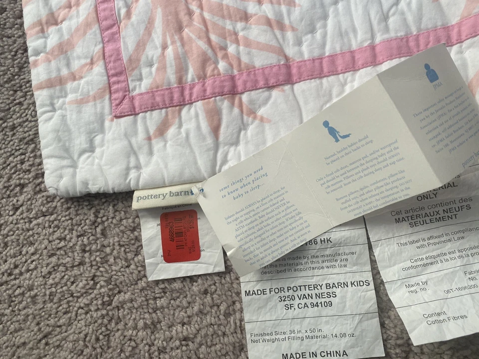 Cobertor de berço rosa floral US$ 129 Pottery Barn Kids - Imagem 4 de 4