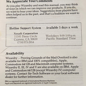 Wizardry Proving Grounds of Mad Overlord Nintendo NES Instruction Manual Only