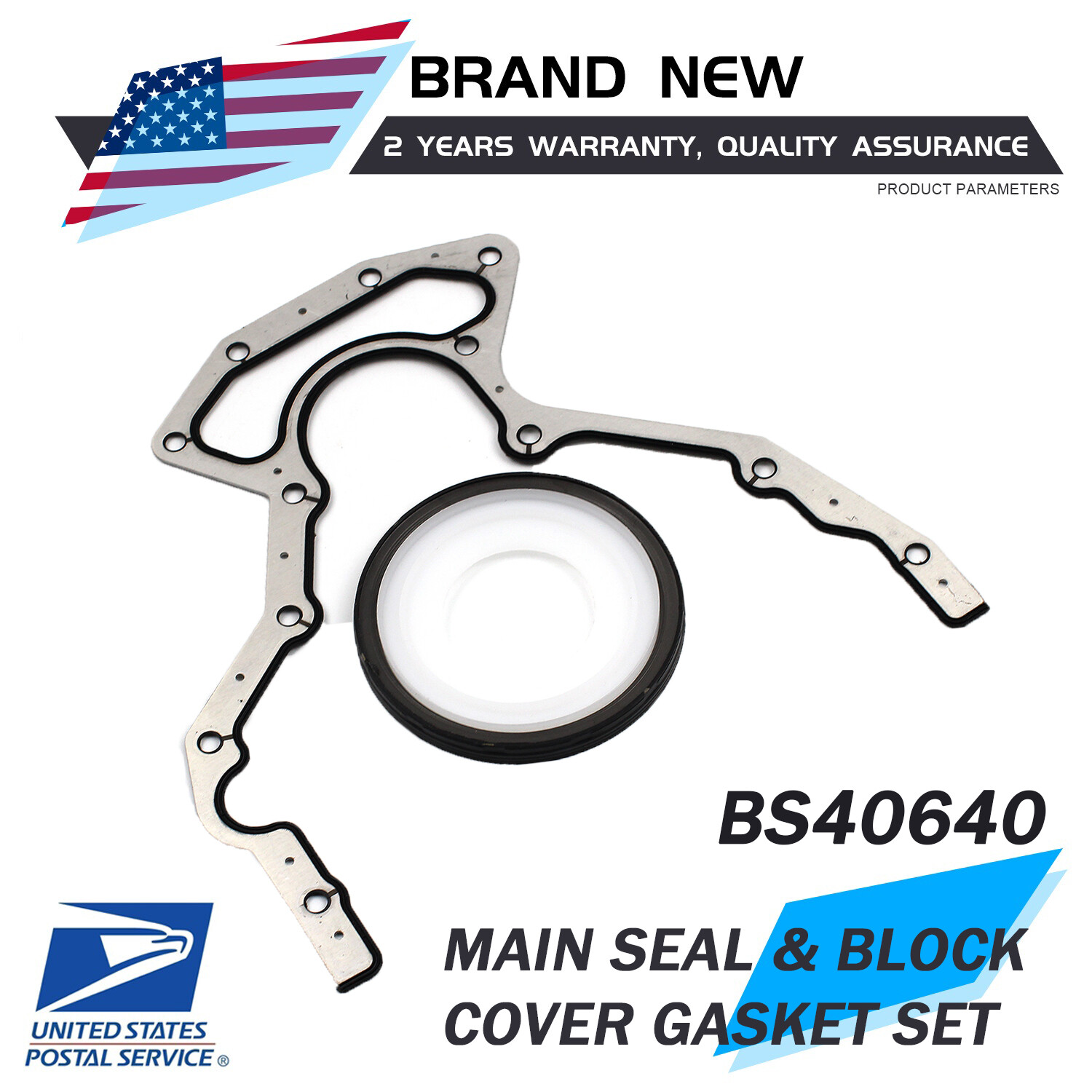 BS40640 Rear Main Seal Block Cover Gasket Kit For JV1657 LS 4.8 5.3 6 ...