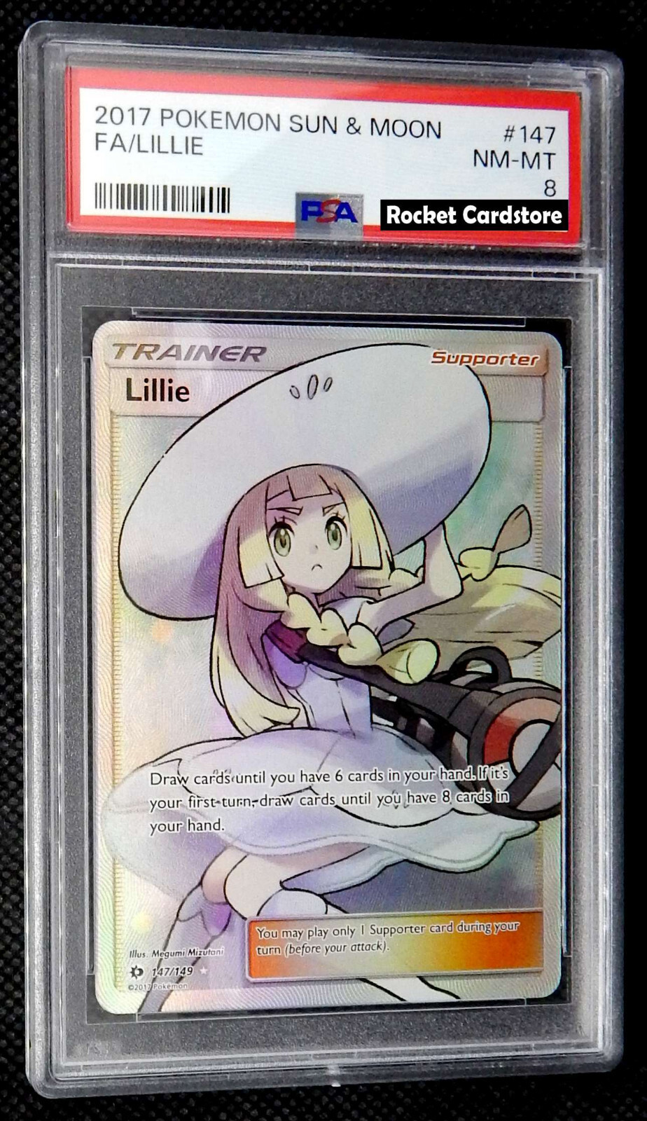 Pokemon Lillie Full Art Lilly English 147/149 Sun & Moon PSA 8 NM-Mint