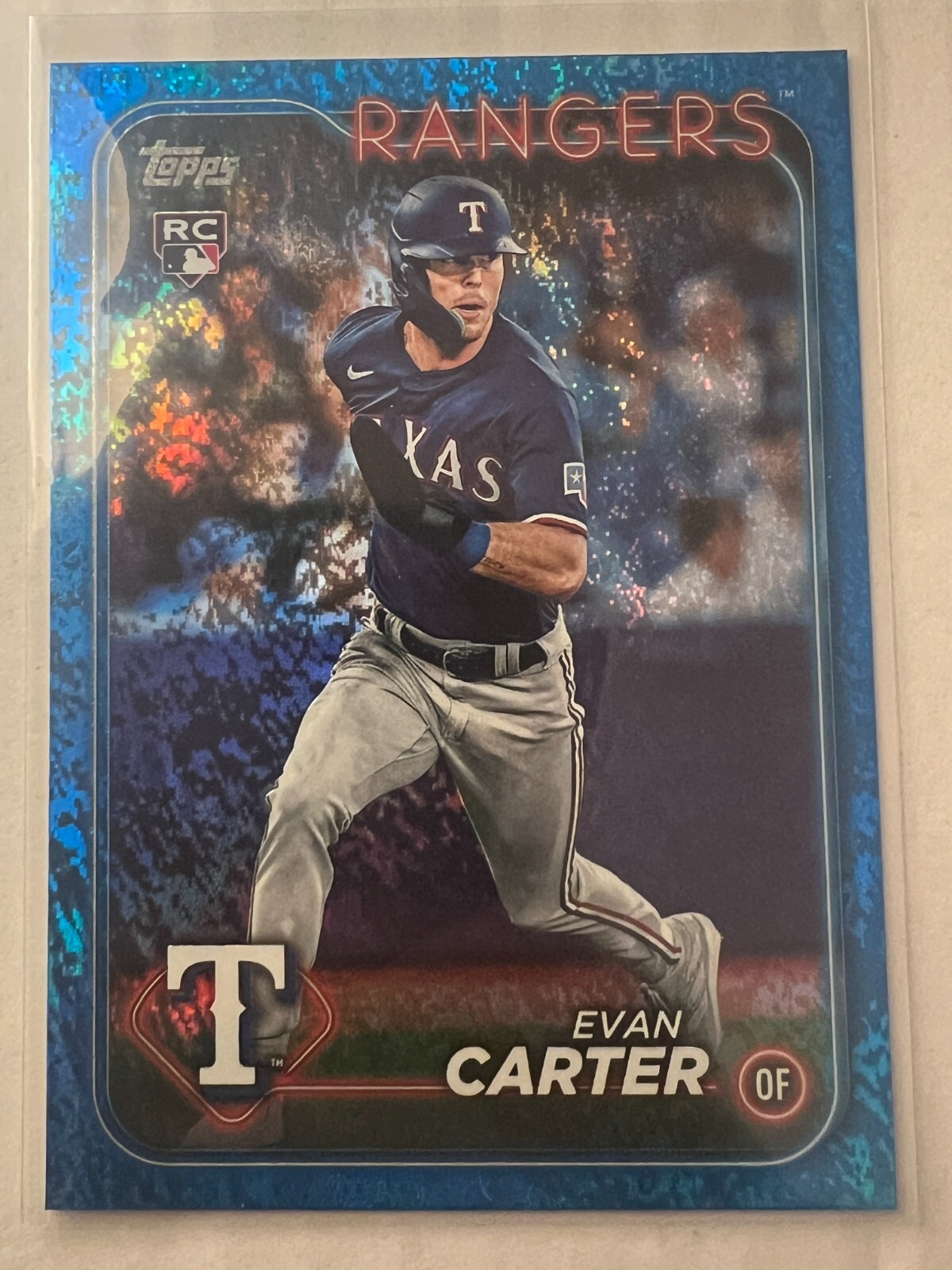 EVAN CARTER 434/999 Blue Foil Rookie! 2024 TOPPS SERIES 1 Rc #280 Parallel