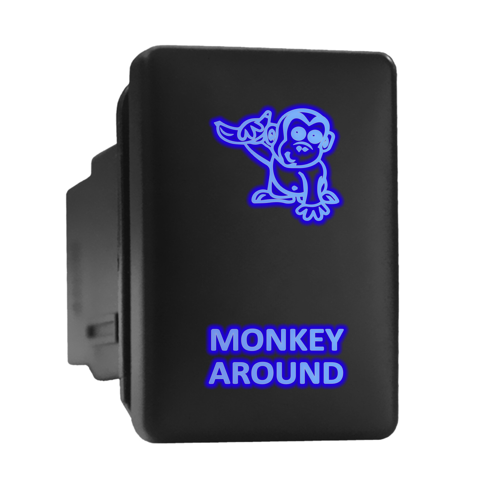 Blue Backlit Switch Short Push Button 1.28x0.87 for Toyota by MONKEY AROUND