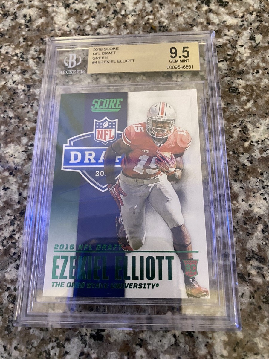 Ezekiel Zeke Elliott Rookie Card 2016 Score NFL Draft Green #4 BGS