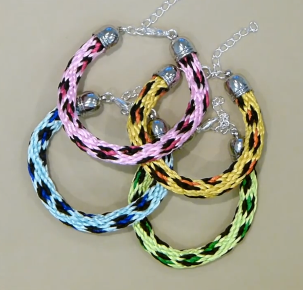 Kumihimo Leopard Print Bracelet, Jewlery, Adjustable, Spots, Weave