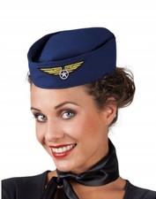 Stewardess Mütze Damen Kostüm Fasching Karneval Accessoire Polyester