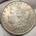 1888 P Morgan Silver Dollar, AU, 90% Silver US Coin, Morg-8843p