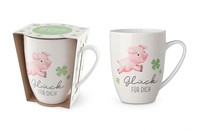 "Kaffeetasse \"GlüCk FüR Dich - GlüCksschweinchen\", Kaffeebecher 250 Ml"