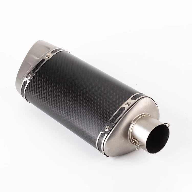 Slip-on 51mm 2" Universal Motorcycle Carbon Exhaust Pipe Muffler Tips Model A30 - Imagem 4 de 4
