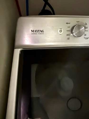 Maytag White Top-Load Agitator Washing Machine with Glass Lid, Electric