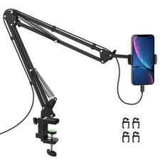 Phone Holder for Desk, Phone Holder for Bed with Adjustable Clamp Clip, Flexi...