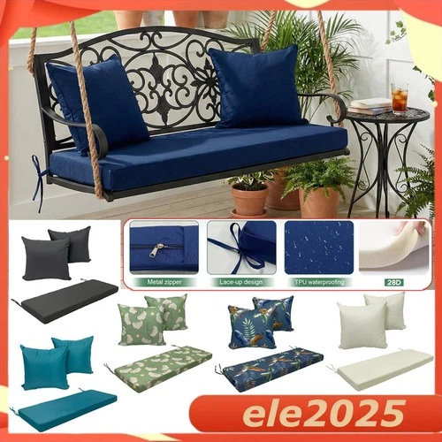 Outdoor Bench Mat Garden Waterproof Pad with Tie Patio Furniture Chair Cushion