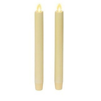 Luminara Flickering Flameless Ivory Taper Candles - Warm LED Tall, 