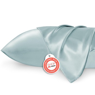 Bedsure Satin Pillowcases, Similar to Queen (20'' x 30''), 25 - Light Turquoise 