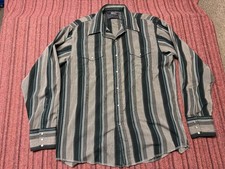 MENS USED VINTAGE WRANGLER PEARL SNAP WESTERN LONG SLEEVE SHIRT SIZE 17-35
