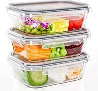 Frischhaltedosen Glas Mit Deckel, 1040Ml Meal Prep Boxen 3Er-Set, Tupperdosen