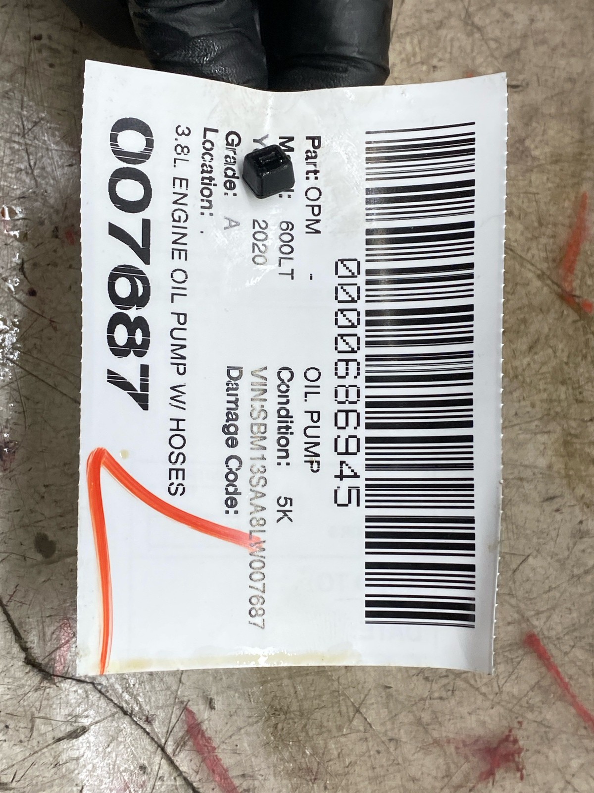 2019-2021 MCLAREN 600LT 3.8L ENGINE OIL PUMP 518001-02 OEM *SEIZED PARTS ONLY