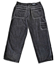 Vintage Skater Jeans Culture Size W36 L29 90s Black Carpenter Wide Leg