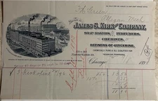James S. Kirk & Company Soap Makers Perfumers Chicago Il. 1893 Billhead Receipt