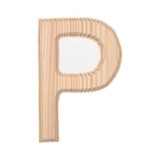 Unfinished Unpainted Wooden Letter P 6 Inches 