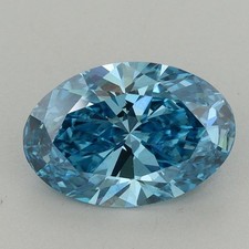 Lab Grown 2.00 Ct Fancy Vivid Blue Color VS2 OVAL Cut IGI Certified CVD Diamond