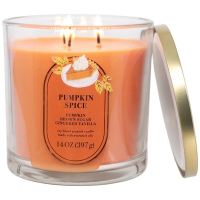 NEW Sonoma Goods For Life  Pumpkin Spice 14-oz. Single Pour Jar Candle 3 WICK