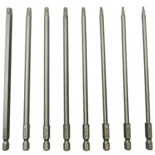 Long Torx Security Screwdriver Bit Sets 6 Inch Length T8 T10 T15 T20 T25 T27 T30