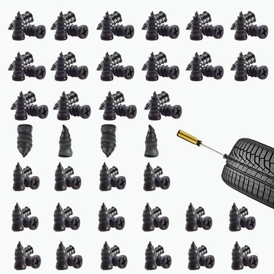 100 Pcs Quick Tire Repair Rubber Nails Kit (50 Large + 50 Small), Du Size: S+L