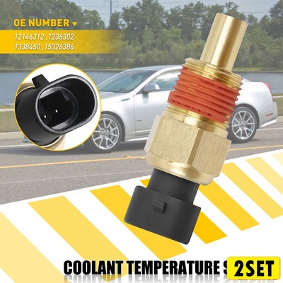 2X 12146312 Engine Coolant Temperature Sensor Water Temp Sensor Fits CHEVROLET G