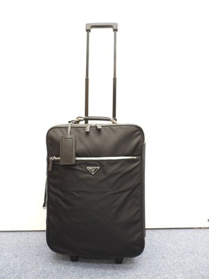 PRADA Tessuto Saffiano Black Carry On Trolley Bag 2 Wheel Travel Suitcase japan