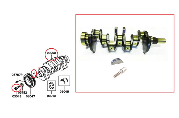 Mitsubishi L200 Pick Up Triton 2.5Did B40 4D56U Motor Kurbelwellen Key & Bolt-image
