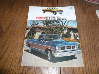 1974 GMC Pickups 3+3 Cab & Chassis Models Sales Brochure - Vintage