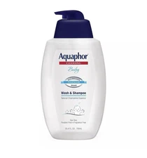 Aquaphor Baby Wash and Shampoo,Unscented Baby Shampoo and Wash, 25.4 Fl Oz