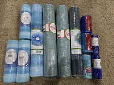Lots Of Various Blue Colored Deco Mesh For Wreath Making 4 Lg, 3 Med, 5 Sm
