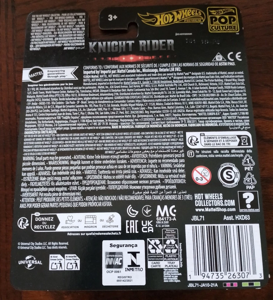 HOT WHEELS PREMIUM K.I.T.T. KNIGHT RIDER  PONTIAC SCALA 1:64 POP CULTURE MATTEL - Immagine 3 di 3