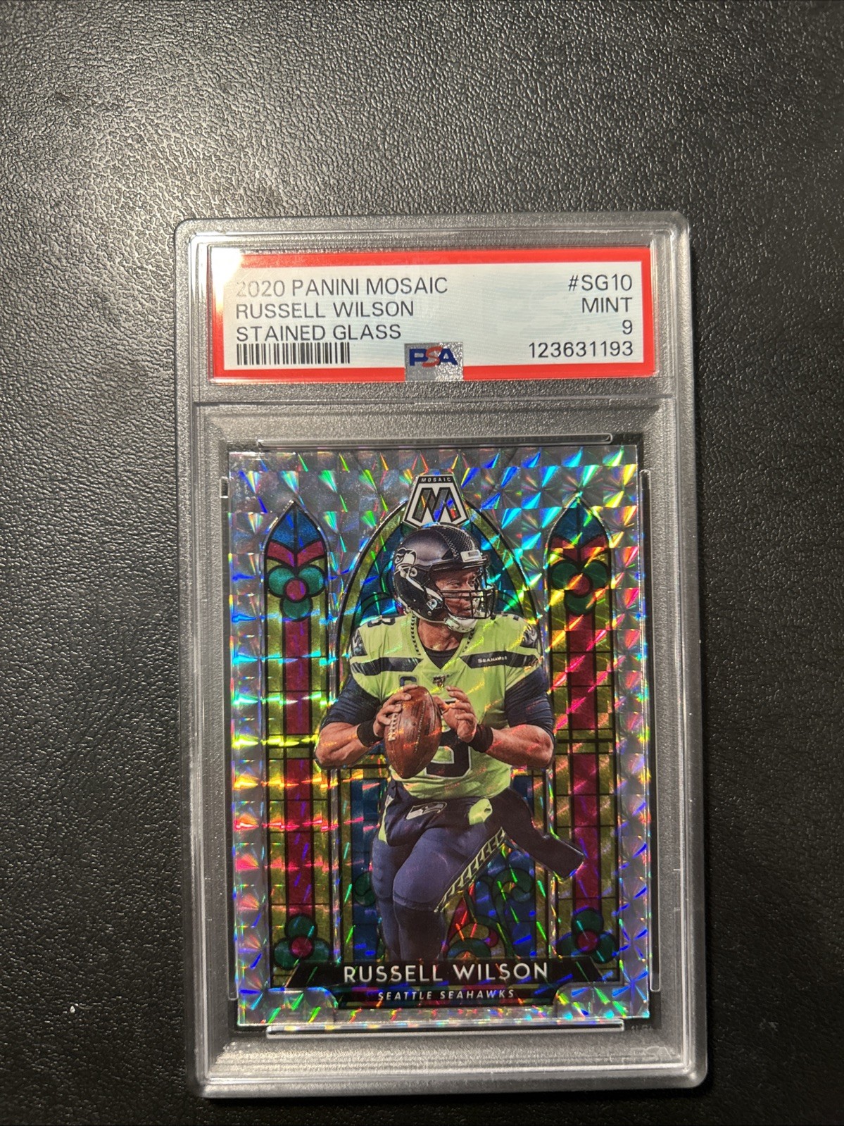 Carte Panini Plaques Et Patchs 2020 – Russell Wilson Auto /10 – Verte Mystic SSP (Seahawks)