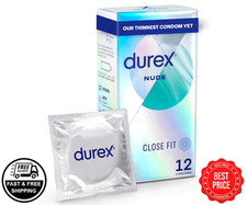 Durex Nude, Ultra Thin, 12 Condoms, Close Fit, Best Feel, FREE & FAST POST
