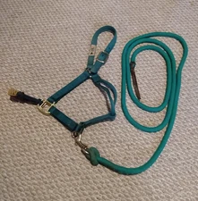 Weaver Leather Hybrid Horse Halter And Lead Rope Size Large Hunter Green Tack