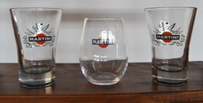 3 bicchieri da liquore cocktail pub bar PUBBLICITARI MARTINI VINTAGE