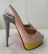 Christian Louboutin Lady Peep plateau tacco multicolore slingback taglia 37,5