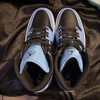 Jordan Air Jordan 1 Mid University Blue/White/Black Leather Sneaker DQ8426-401