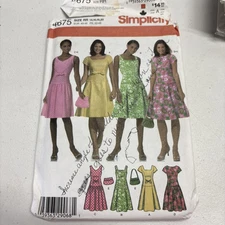 4675 Simplicity Sewing Pattern Cut Dress Plus Size 14 16 18 20 Variations