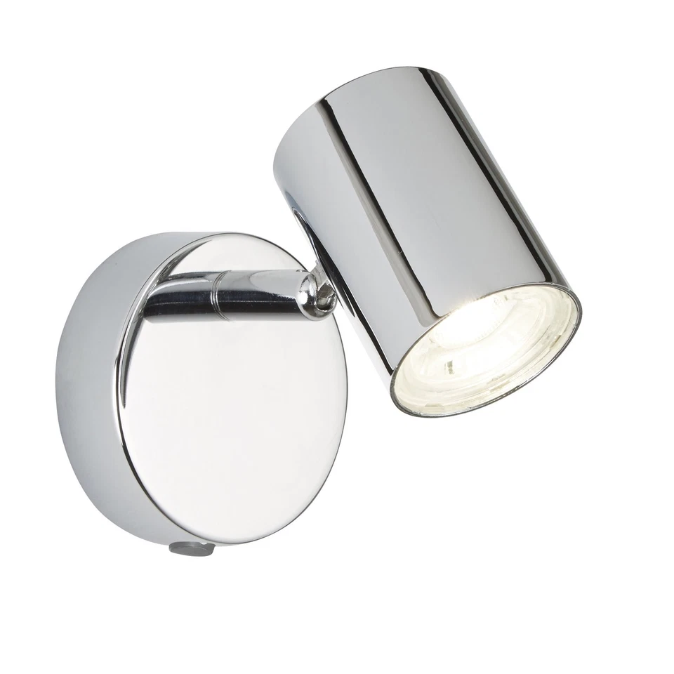 Plafoniera Contemporanea Rollo Acciaio Cromo Vetro Trasparente Led 4,3W 3000K - Immagine 2 di 4