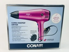 Conair Hair Dryer 1875W Retractable Cord | New Open Box | Diffuser + Concentrato