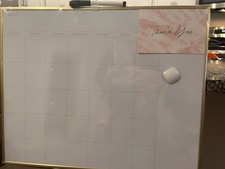 U Brands Magnetic Dry Erase Calendar Board, 14"X11", Modern White Frame, Include